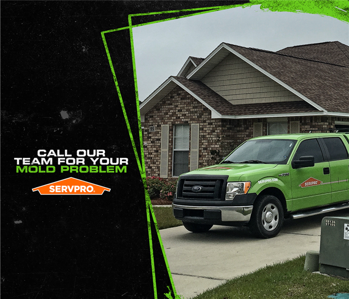 servpro van for mold help, at house